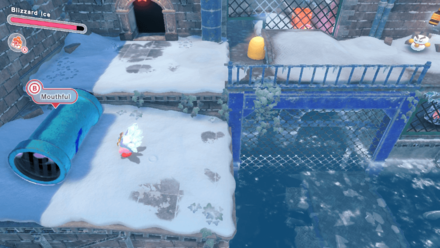 Kirby Battle of Blizzard Bridge Pipe Location