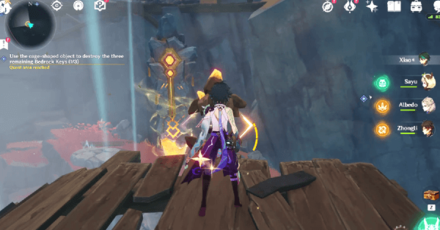 Genshin - Surreptitious Seven-Star Seal Sundering - Cinnabar Cliff - Fourth and Last cage-shaped Geo Formation