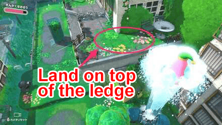 Kirby - Ride the spewing water up to the balcony