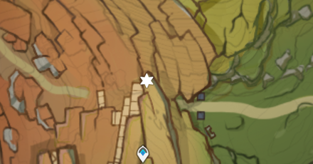 Genshin - Achaic Stone Location 4 - At the top of the cliff - Map