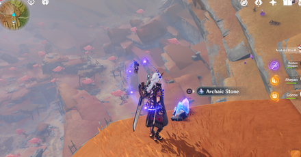 Genshin - Achaic Stone Location 4 - At the top of the cliff - In-game
