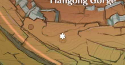 Genshin - Achaic Stone Location 8 - by a rock wall - map