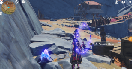 Genshin - Achaic Stone Location 8 - by a rock wall - in-game