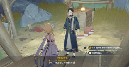 Genshin - Mycological Investigation - Khedive can be found under a tent