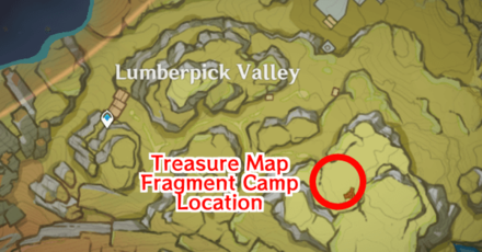 Genshin - Treasure Map Fragment - Lumberpick Valley Location