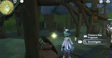 Genshin - Treasure Map Fragment - Lumberpick Valley Treasure Hoarder Camp