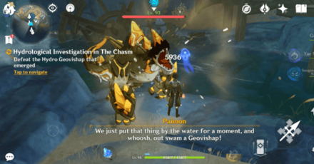 Genshin - Defeat the Hydro Geovishap