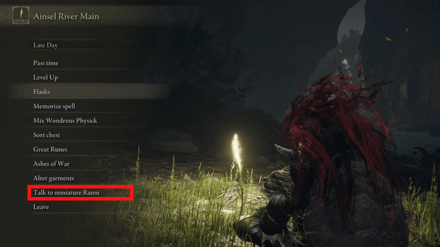 Speak to Miniature Ranni at the Ainsel River