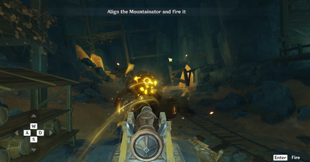 Genshin - Aiming the mountainator at the sealing rocks
