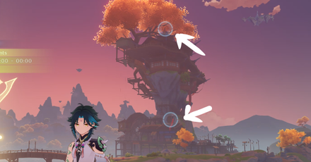 Genshin - Day 2 Outside the Canvas, Inside the Lens Challenge 1 - Two Photo-Taking Points in the Frame