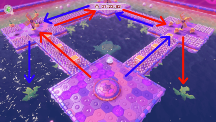 Kirby and the Forgotten Land - Fleur Tornado Treasure Road - Go Left or Right.png