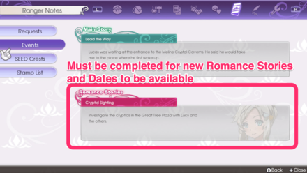 RF5 - Romance Events - Must Complete Current Romance Story