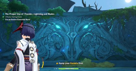 Genshin - Photo Event Day 3 - Equip your Kamera and find the wolf eyes