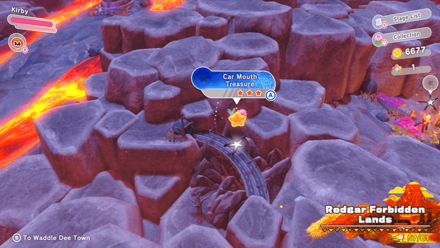 Kirby and the Forgotten Land - Car Mouth (Redgar Forbidden Lands) Treasure Road