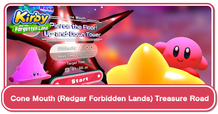 Kirby and the Forgotten Land - Cone Mouth (Redgar Forbidden Lands) Treasure Road Guide