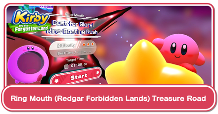 Kirby and the Forgotten Land - Ring Mouth (Redgar Forbidden Lands) Treasure Road Guide