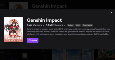 Genshin - Register and Stream Genshin Impact