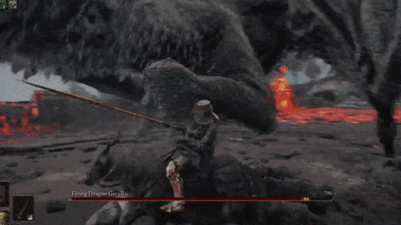 Elden Ring - Flying Dragon Greyll Bite Attack.gif