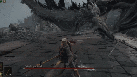 Elden Ring - Flying Dragon Greyll Long Tail Sweep.gif