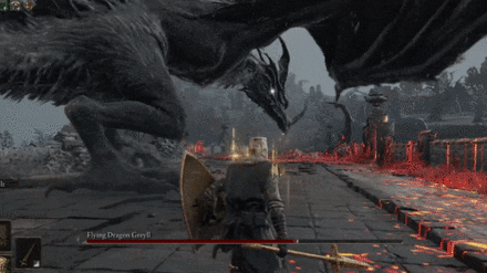 Elden Ring - Flying Dragon Greyll Stomp Attack.gif