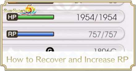 Rune Factory 5 How to Recover and Increase RP