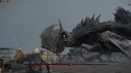 Elden Ring - Flying Dragon Greyll Bite Combo Attack.gif