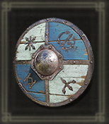 Blue-White Wooden Shield Image