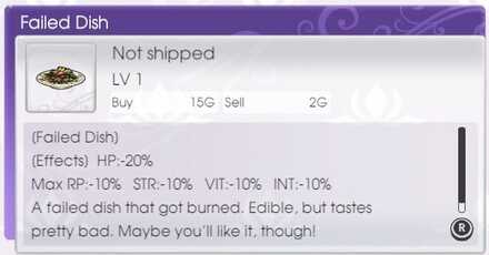 use failed dishes to weaken monsters