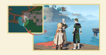 Genshin - The Moon and Stars Inscribe - Talk to Lenne and Ootomo
