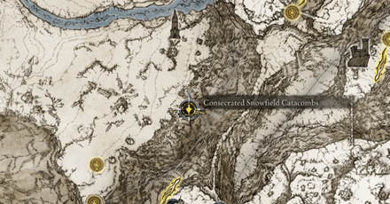 Elden Ring - Located at Consecrated Snowfield Catacombs Map