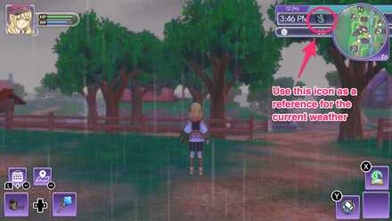 Look for the weather in the upper-right corner