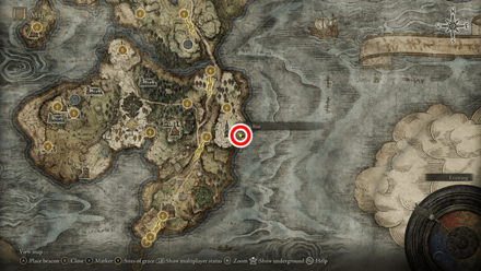 Elden Ring - Starlight Shard South of Beside the Crater-Pocked Glade Map Location
