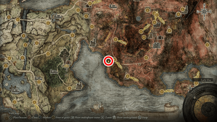 Elden Ring - Starlight Shard West of Caelid Highway South Map Location
