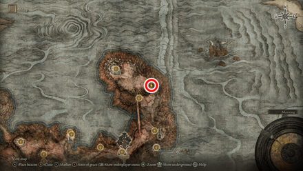 Elden Ring - Starlight Shard Southeast of Bestial Sanctum Map Location