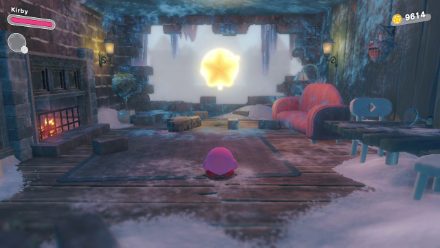 Kirby Battle of Blizzard Bridge Secret Route Warp Star