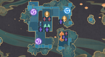 Genshin - Theater Mechanicus - Whither the Wind Wends - Show of Force - Phase 2 Setup Map
