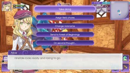 you can take monsters that you have tamed into battle