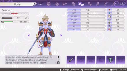 You can the status of party members in your menu