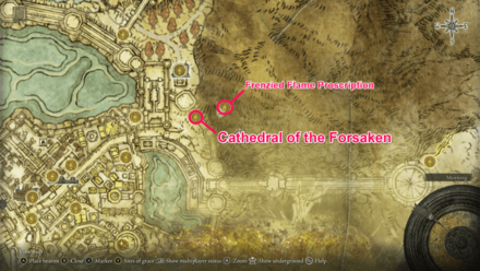 Elden Ring - Catherdral of the Forsaken location