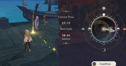 Genshin - Adjust the time then meet with Gorou and Kokomi