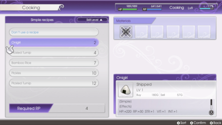 Rune Factory 5 - Cook Stat Replnishing Food.png