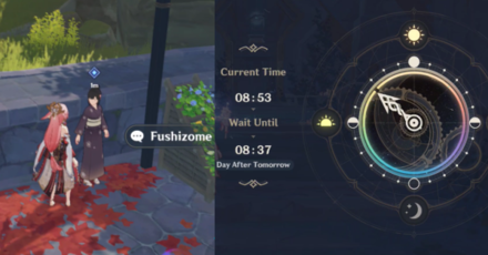 Genshin - Adjust the time then talk to Fushizome