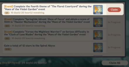 Genshin - Complete to Get BP Rewards