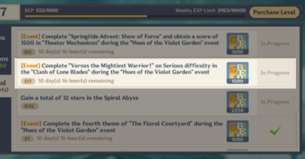 Genshin - Clash of Lone Blades Day 4 - BP Rewards