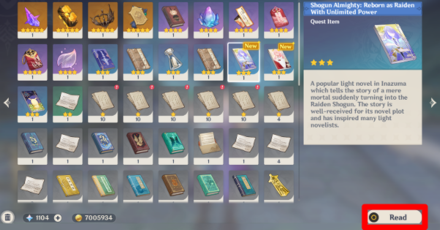 Genshin - Shogun Almighty - Read from Inventory