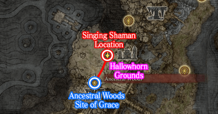 Elden Ring - Located at Ancestral Woods Map