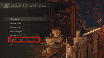 Confront Gideon about Nepheli