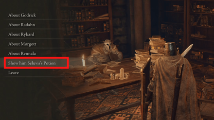 Show Seluvis Potion to Gideon