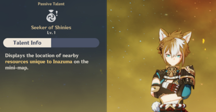 Genshin - Gorou Passive Talent Seeker of Shinies