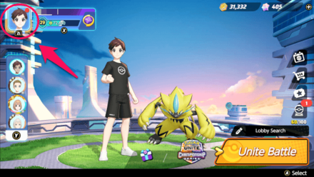 Pokemon UNITE - Trainer Clothes How to Change Step 1.png